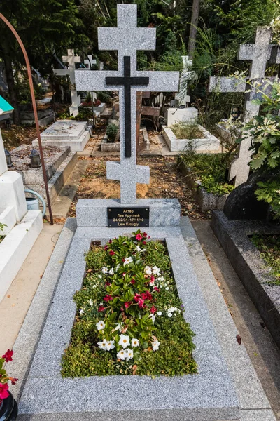 Могила Льва Кругли Советского Французского Актёра Русском Православном Кладбище Сент — стоковое фото