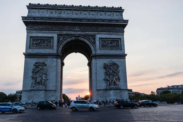 Der Arc Triomphe Etoile Bei Sonnenuntergang Paris — Stockfoto