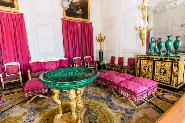 Sala Malaquita Del Palacio Del Gran Trianón Dominio Versalles Francia — Foto de Stock