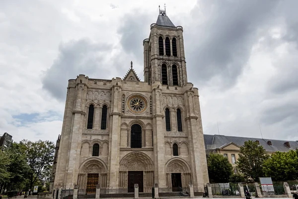 Fachada Oeste Basílica Catedral Saint Denis París — Foto de Stock