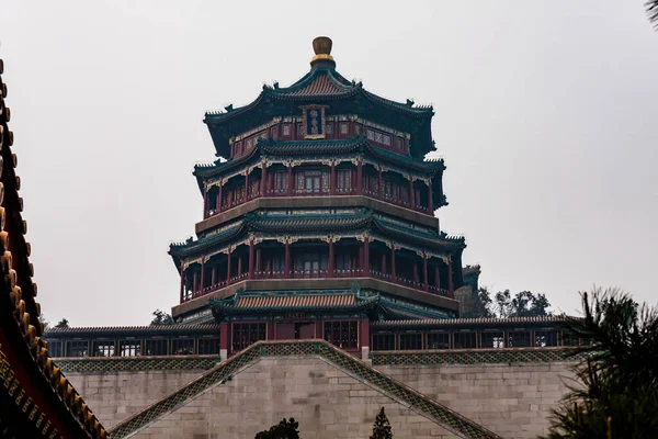 Der Turm Des Buddhistischen Weihrauchs Foxiangge Sommerpalastkomplex Peking — Stockfoto