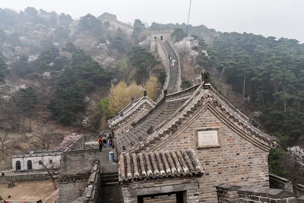 Секция Мутьянью Великой Китайской Стены Туманный День — стоковое фото