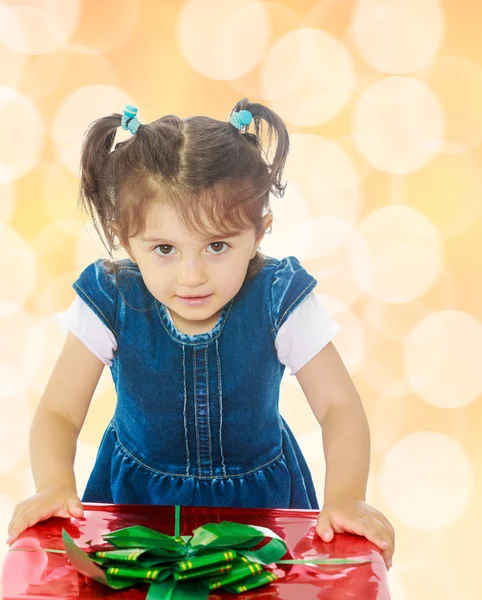 Niña con un regalo —  Fotos de Stock