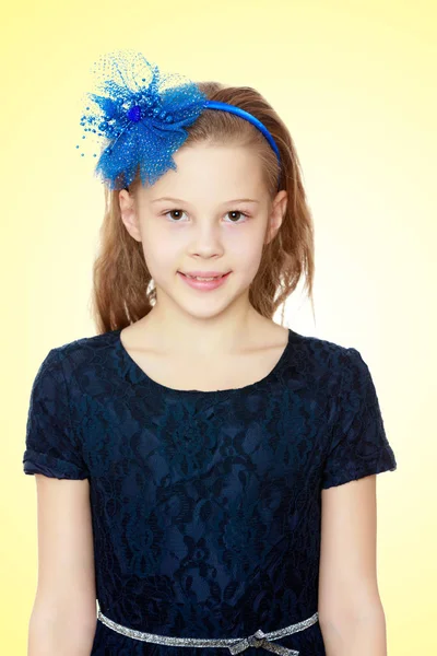 Girl with bow on her head. — Stock Photo, Image