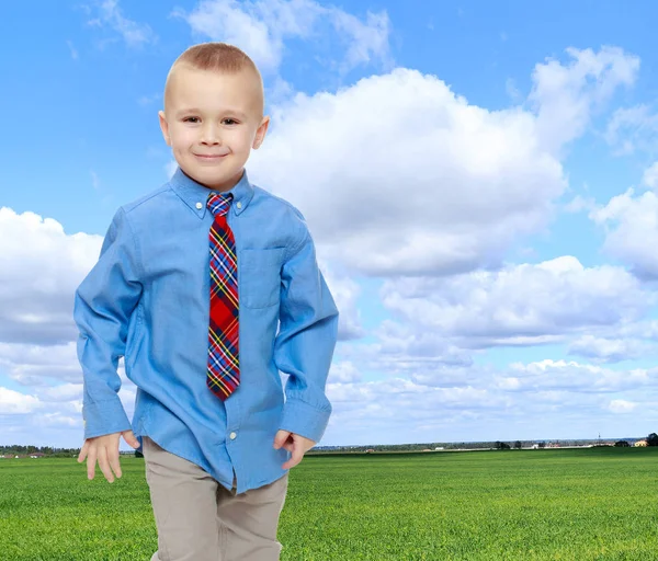 Przystojny chłopak w koszulę i krawat. — Zdjęcie stockowe