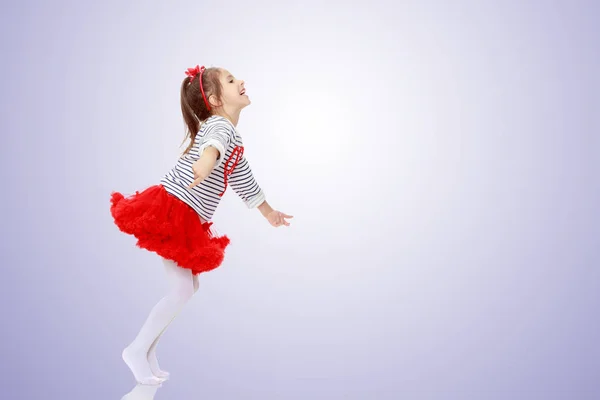 Little girl jumping. — Stock Photo, Image