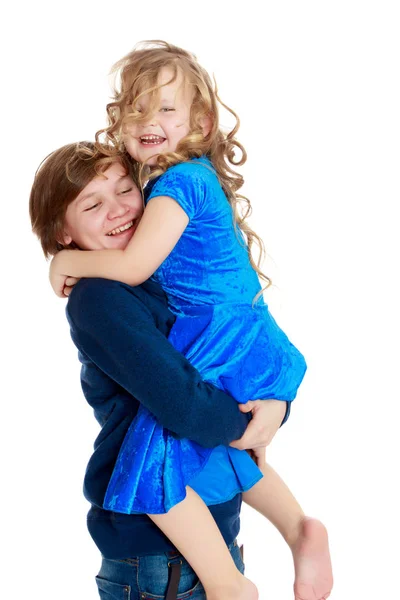 Older brother with younger sister. — Stock Photo, Image