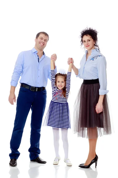 Happy parents with a small daughter. — Stock Photo, Image