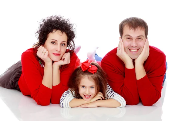 Happy parents and young daughter. — Stock Photo, Image