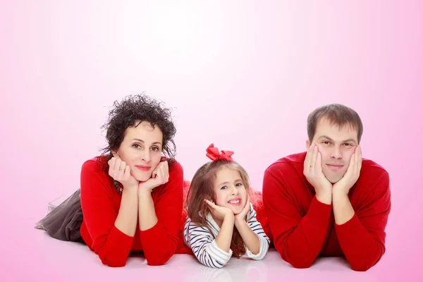 Happy parents and young daughter. — Stock Photo, Image