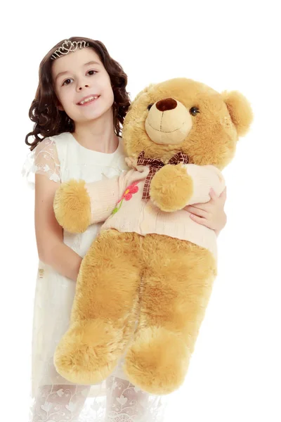 Girl with a Teddy bear. — Stock Photo, Image