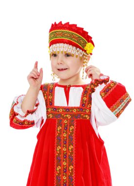Rus ulusal kostümlü kız..