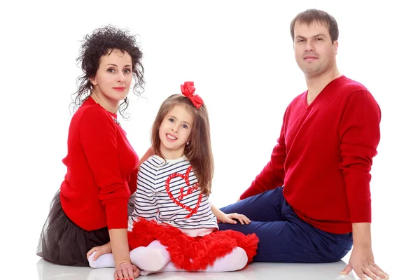 Happy parents and young daughter. — Stock Photo, Image
