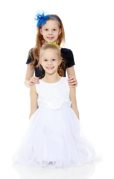 Little Caucasian girl twins. — Stock Photo, Image