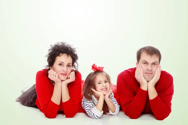 Happy parents and young daughter. — Stock Photo, Image