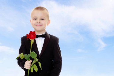 Gül çiçek küçük çocuk.