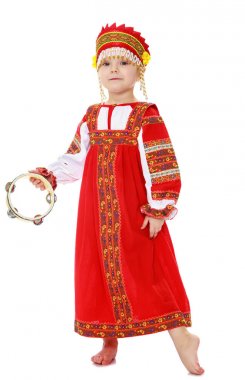 Rus ulusal kostümlü kız..
