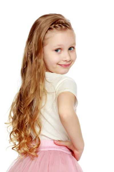 Beautiful little girl 5-6 years. — Stock Photo, Image