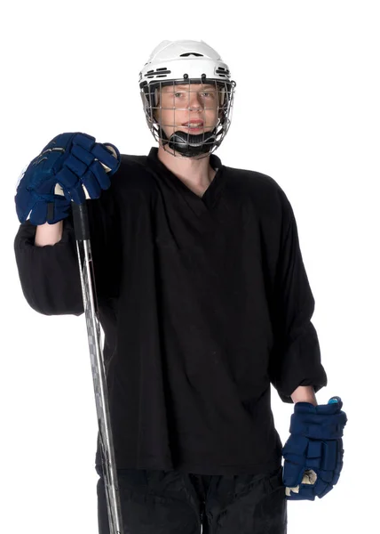 Young guy hockey player — Stock Photo, Image