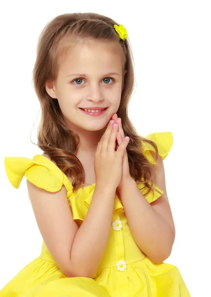 Fashionable little girl in a dress Royalty Free Stock Photos