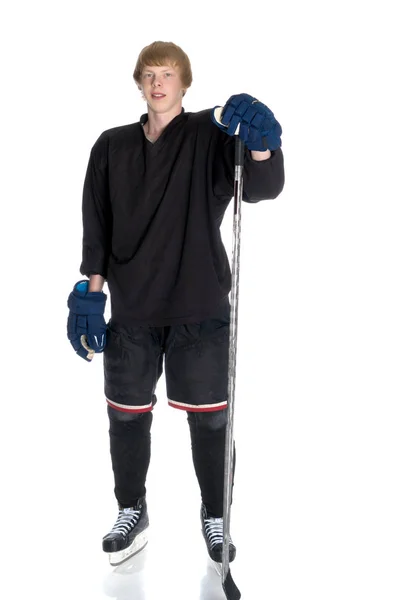 Joven jugador de hockey — Foto de Stock
