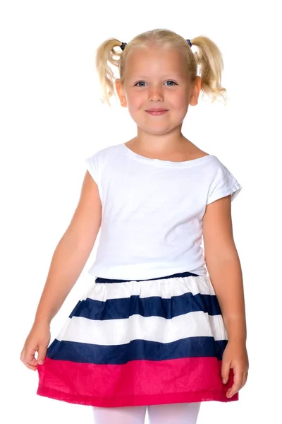 Portrait of a little girl close-up. — Stock Photo, Image