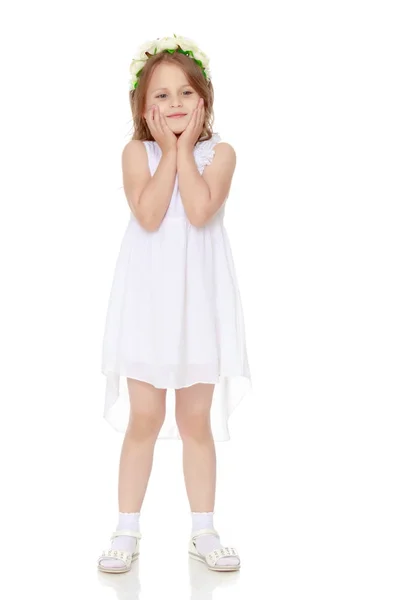 Fashionable little girl in a dress — Stock Photo, Image