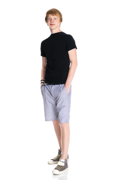 Junger Kerl in kurzen Hosen und Weste — Stockfoto
