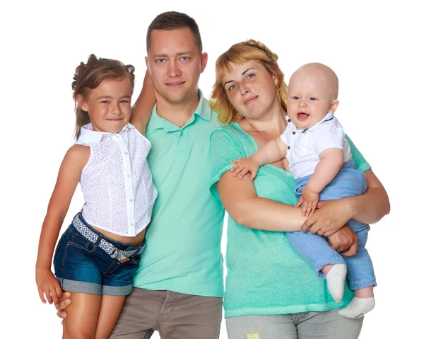 Happy family with young children — Stock Photo, Image