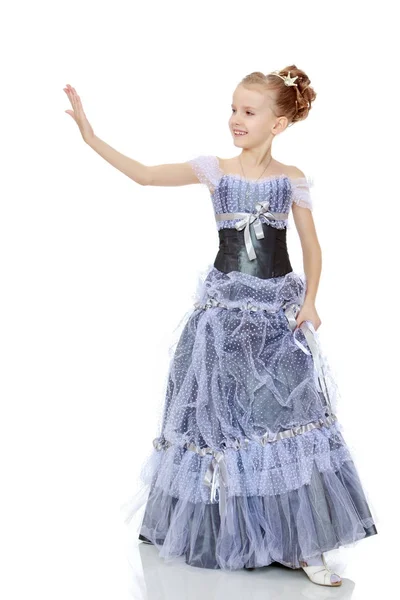 Krásná holčička v šaty princezny. — Stock fotografie