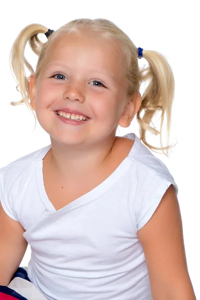 Portrait of a little girl close-up. — Stock Photo, Image