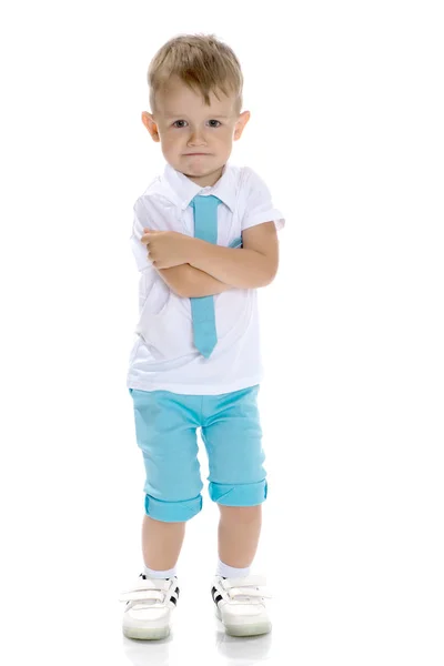 Stilig pojke i skjorta och slips. — Stockfoto