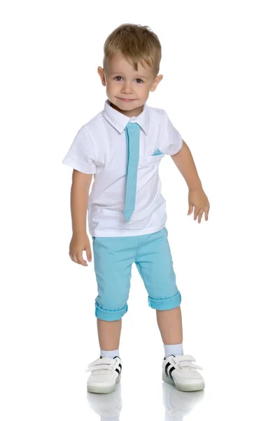Hezký kluk v košili a kravatu. — Stock fotografie