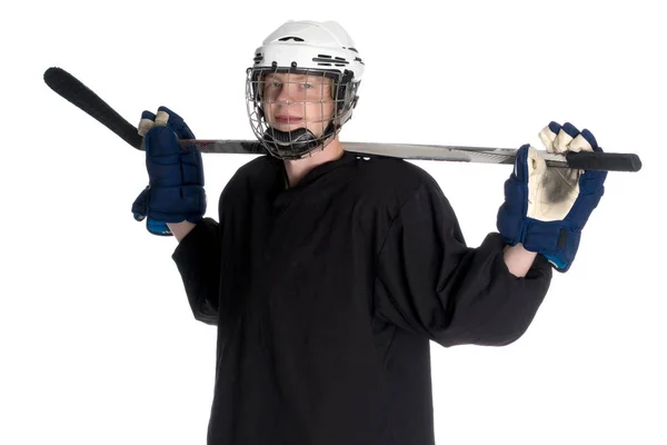 Young guy hockey player — Stock Photo, Image