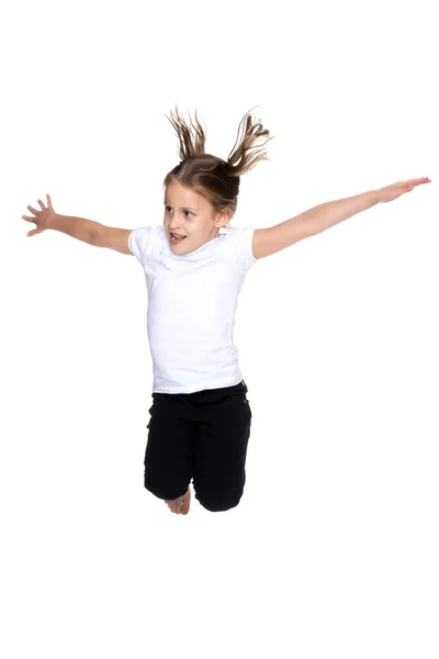 어린 소녀 점프. — 스톡 사진