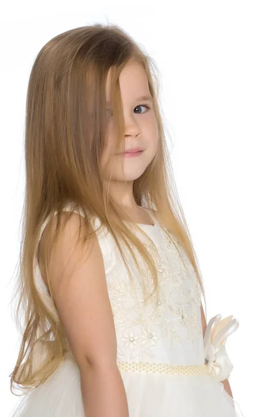 Fashionable little girl in a dress — Stock Photo, Image