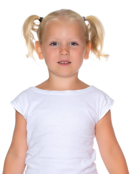 Portrait of a little girl close-up. — Stock Photo, Image