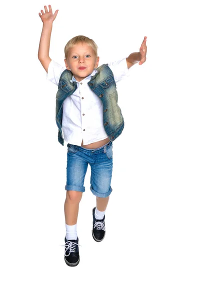 Pequeño niño saltando — Foto de Stock