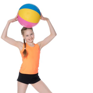 Kız jimnastikçi yakın çekim.