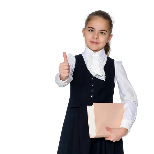 Little girl holding her thumb up — Stock Photo, Image