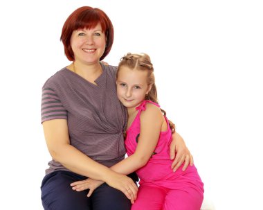 Anne ve küçük kızı yedi yaşındaki portresi
