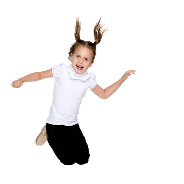 Meisje is springen. — Stockfoto