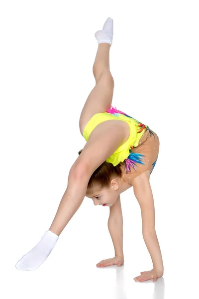 The gymnast prepares to perform the exercise. — Stock Photo, Image