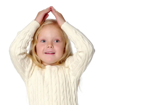 Ritratto di una bambina primo piano. — Foto Stock