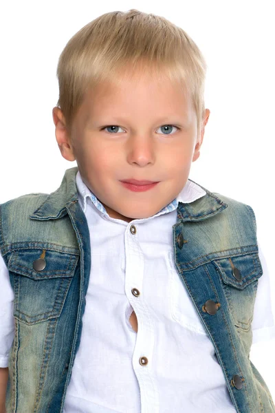 Portret van een kleine jongen close-up. — Stockfoto