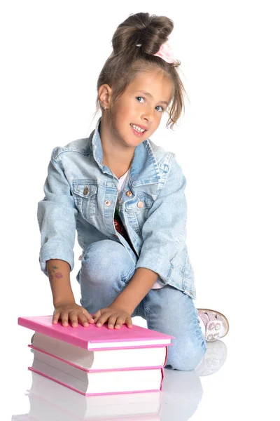 Little girl with a book — Stock Photo, Image