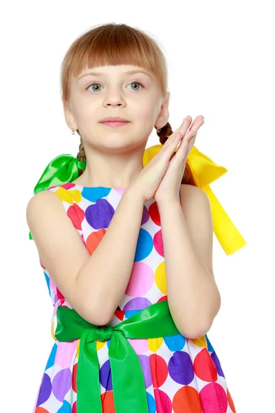 Niña gesticulando . — Foto de Stock