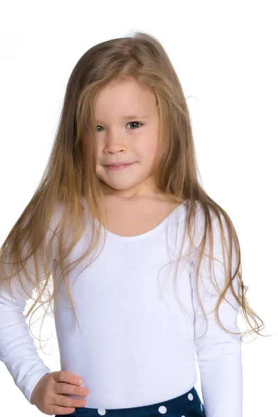 Портрет маленької дівчинки крупним планом . — стокове фото