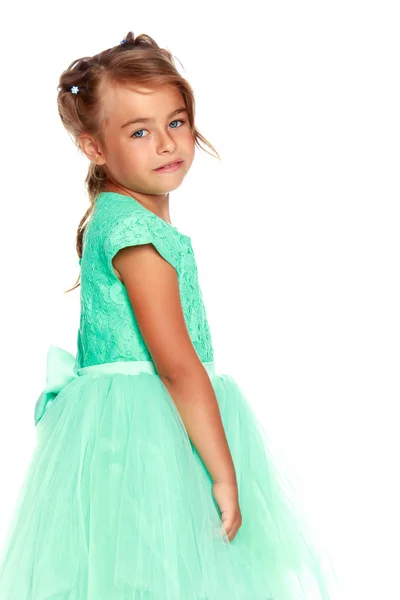 Fashionable little girl in a dress — Stock Photo, Image