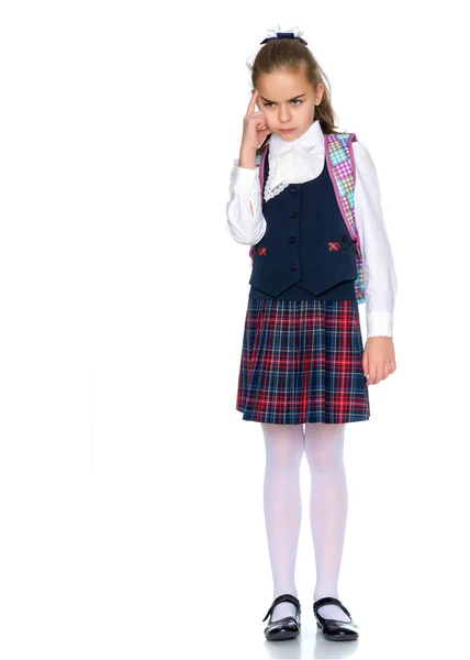 La ragazza va a scuola — Foto Stock